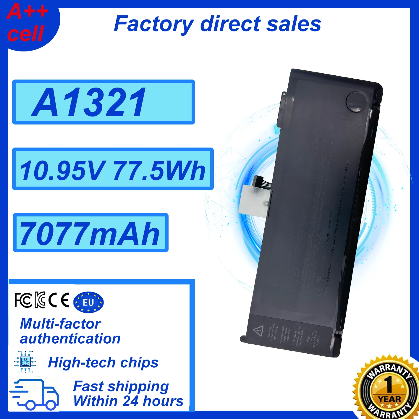 New A1321 Laptop Battery For apple macbook pro 15.4 inch A1286 Mid 2009 Late 2010 MB985 MC118 a1286 Late 2011 2012 MC721 MC723
