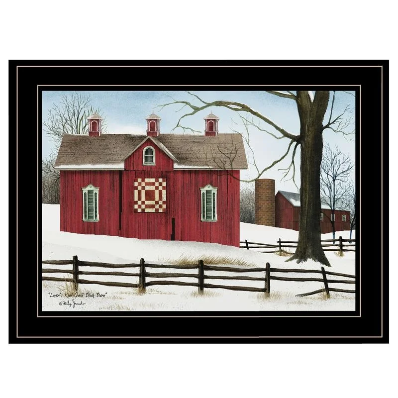 

Lover's Knot Quilt Block Barn Framed Print Black Frame