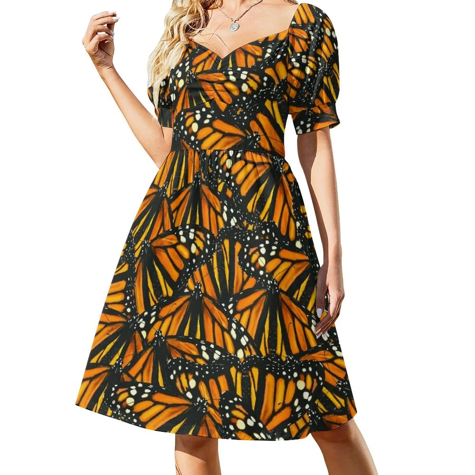 

Monarch Migration All-Over Print Short Sleeved Dress Evening dresses dresses summer elegant women's sets Dress