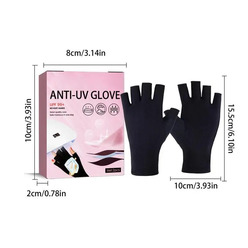1 paar anti-UV stralingsbeschermingshandschoenen LED-lamp nagelbescherming handschoen gel nageldroger licht manicure gereedschap