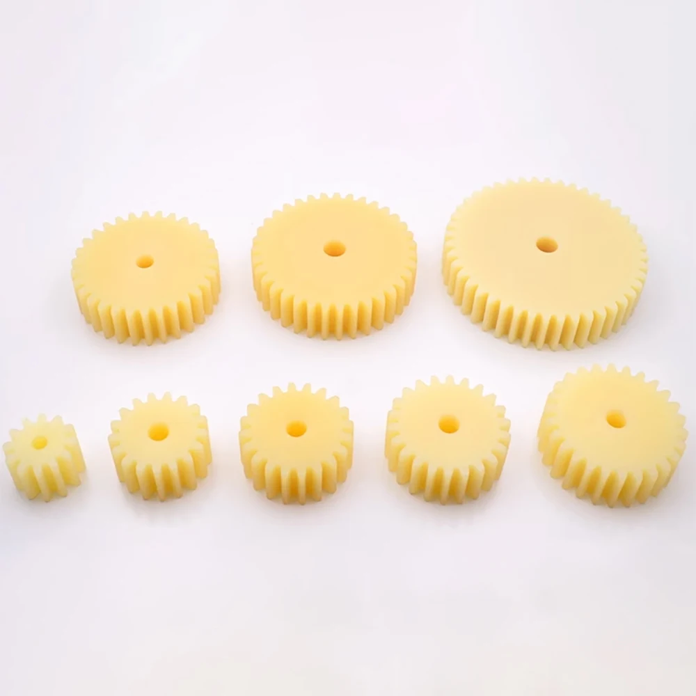 2M 12T-50T Plastic Spur Gear 2Mod Cylindrical Flat Gear 12 13 14 28 30 32 34 35 36 to 50Teeth Nylon Drive Gears