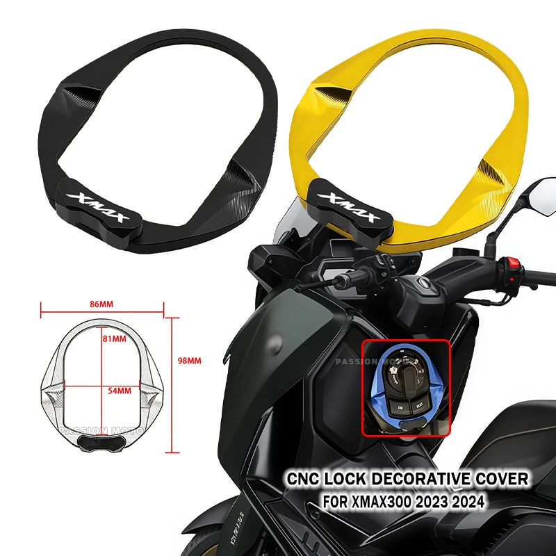 

XMAX Accessories Ignition Switch Cover Electric Door Lock Button Cover Protector For YAMAHA XMAX300 Xmax 300 X-MAX300 2023 2024