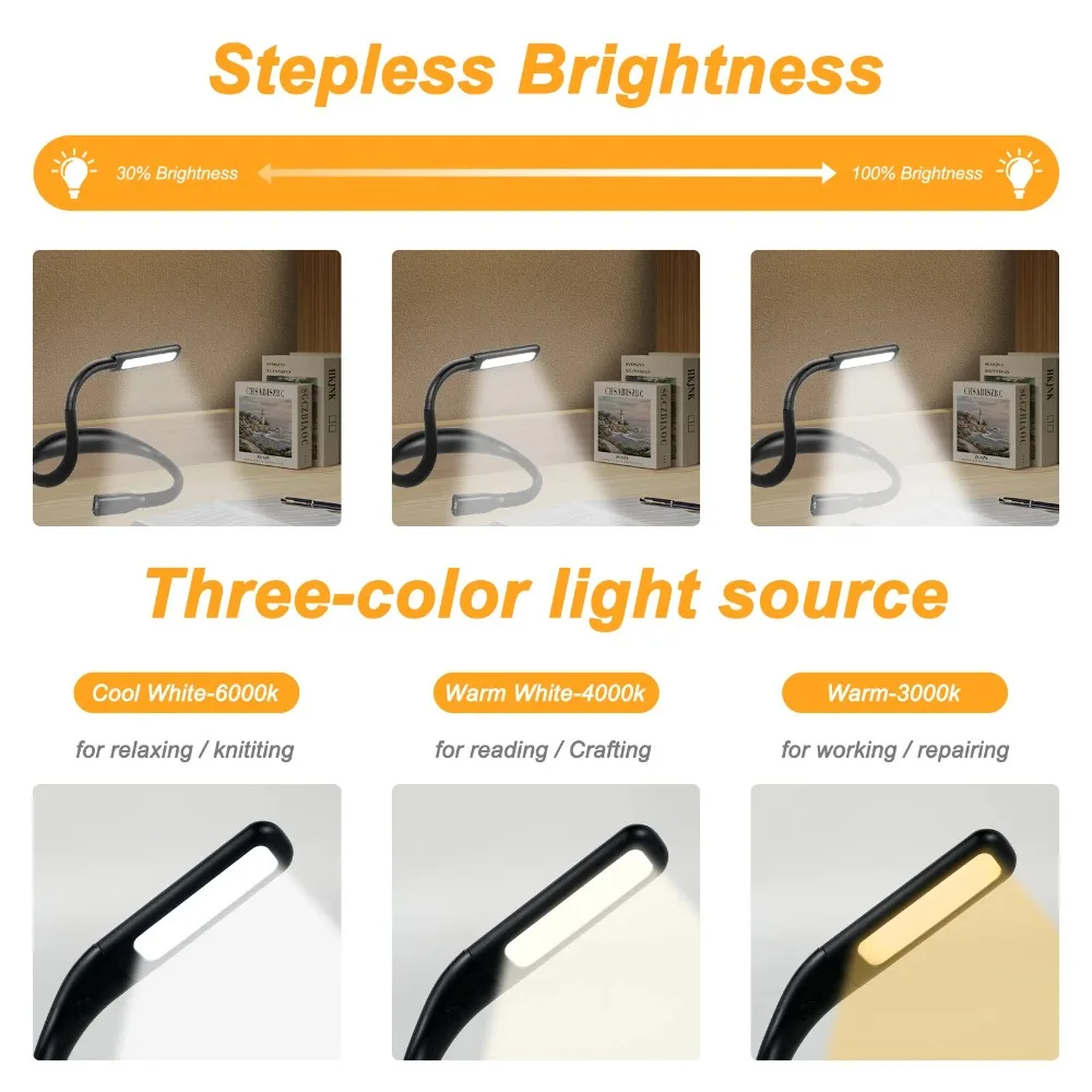 Flexible Freis prec heinrich tung LED Hals Licht Buch Lese lampe tragbare 1800mah USB wiederauf ladbare Arbeits taschenlampe für Camping