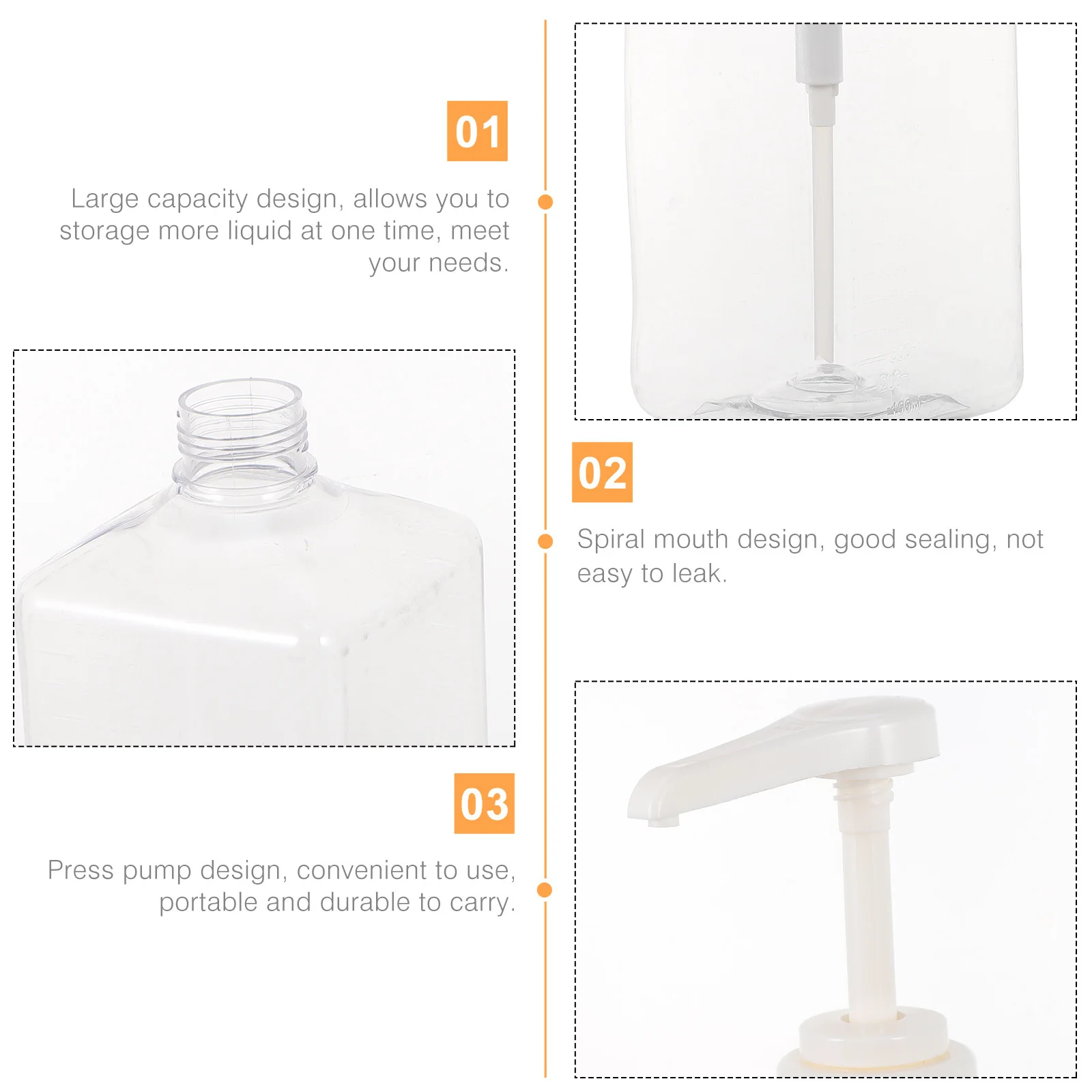 

1600Ml Premium Material Squeeze Bottle Liquid Dispenser Clear Storage Container for Kitchen Home Restaurant Bottle for Home