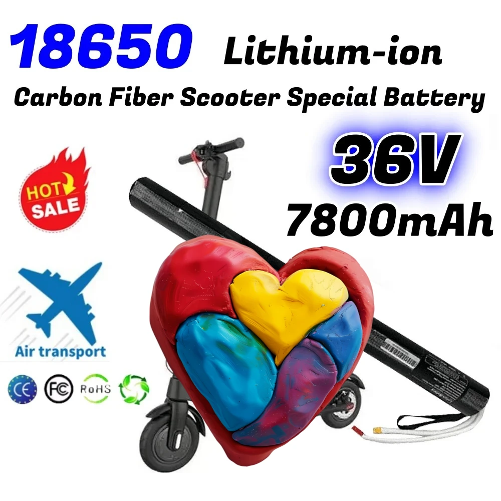 

high quality new 36V 7.8Ah 18650 lithium ion carbon fiber scooter special 7800mAh battery is suitable for Scooter accessories