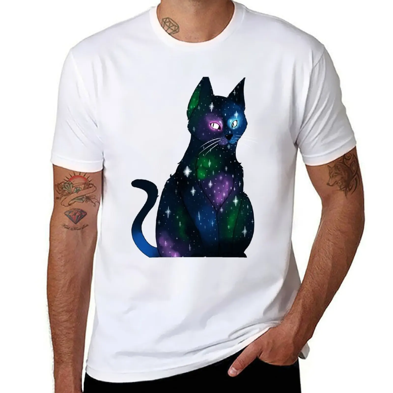 Galaxy Cat T-Shirt cotton t shirts man 100% man t shirt graphic man t shirts for men T-Shirt