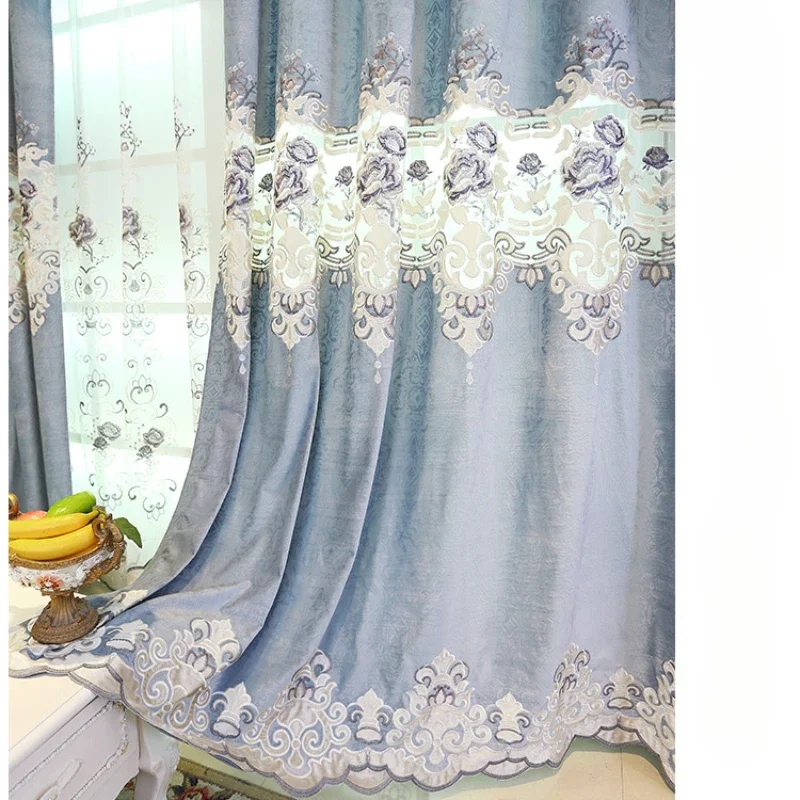 Italian Minimalist Luxury Curtains for Living Room Bedroom Dining Room Embroidered Curtains Customized Blackout Curtains Window