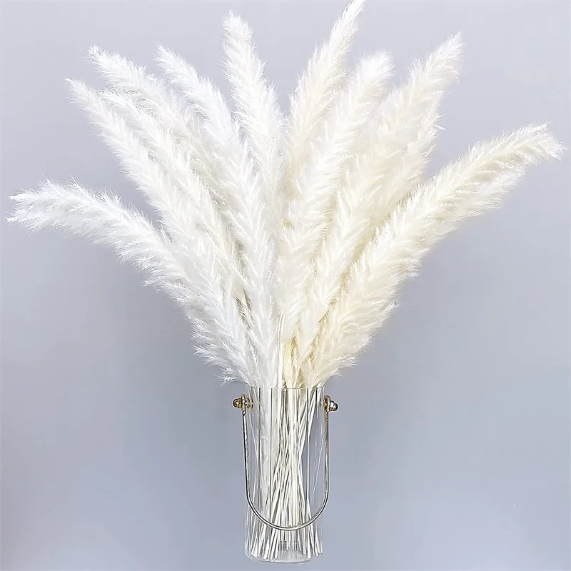 

30 PCS White Pampas Grass Decor Small Fluffy Flower Bouquet Artificial Dried Flowers Decorative Wedding Boho Home Decoration