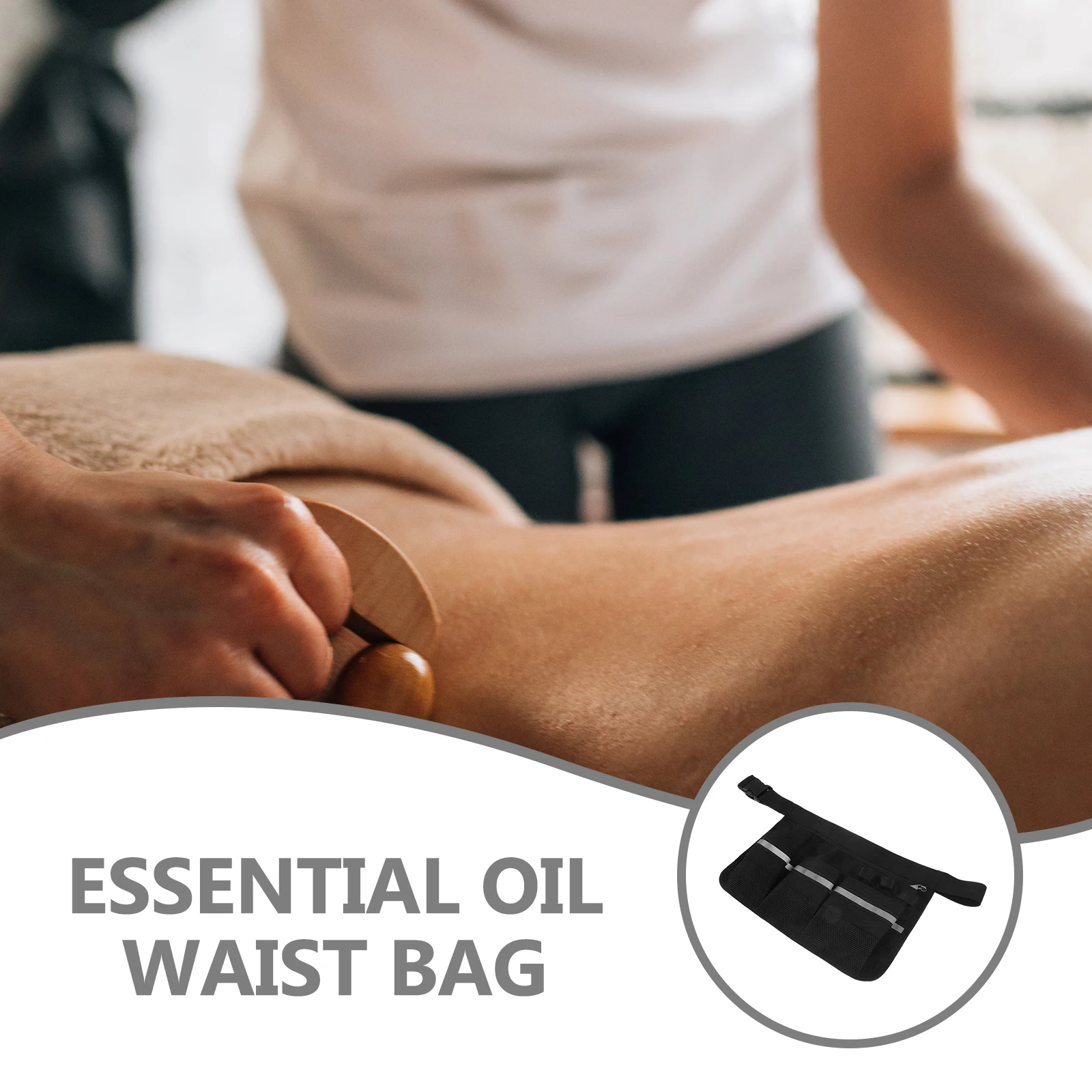 

Массажная поясная сумка для бутылок с эфирным маслом, ткань Оксфорд, органайзер для бутылок, сумка для хранения массажного лосьона для массажера, спа-терапии