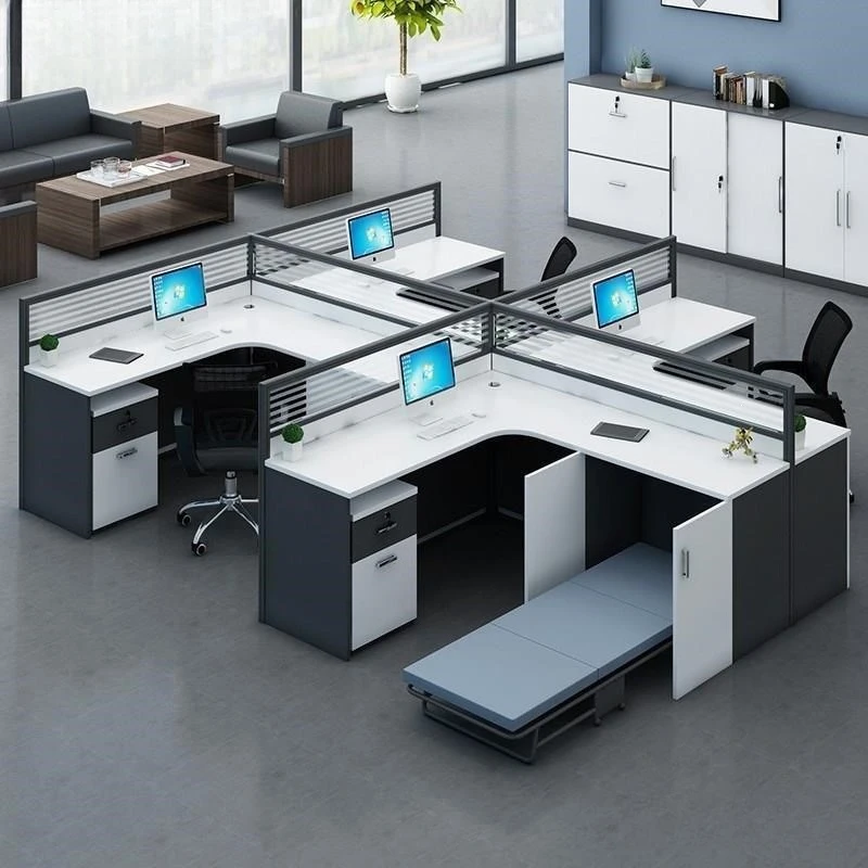 Desk Desk with Lunch Break Bed Office Building Multi-person Screen Partition Card Space Grid