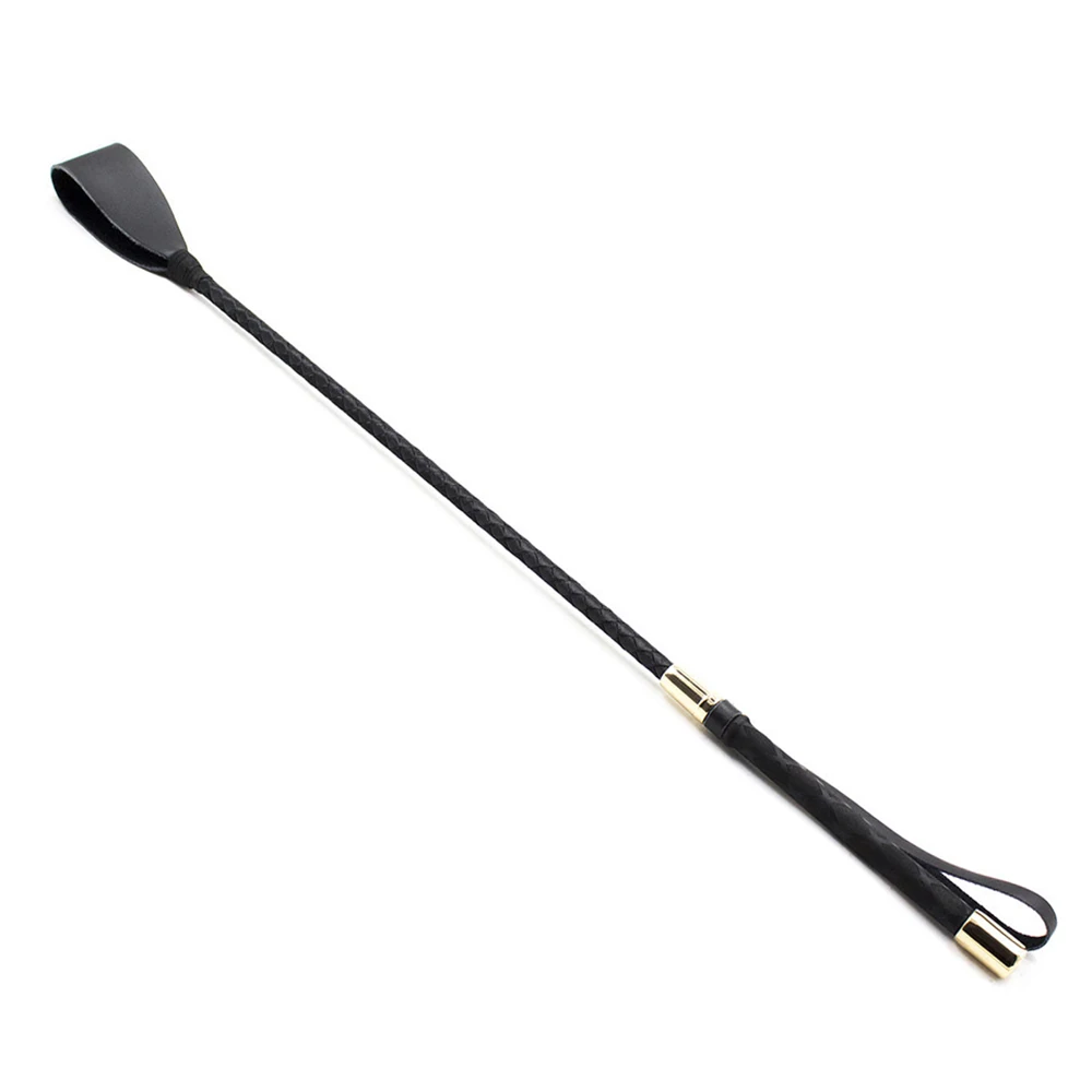 Cambuk kuda Paddle kulit asli 60CM, latihan kuda Crop penunggang kuda kelelawar pemukul submissif