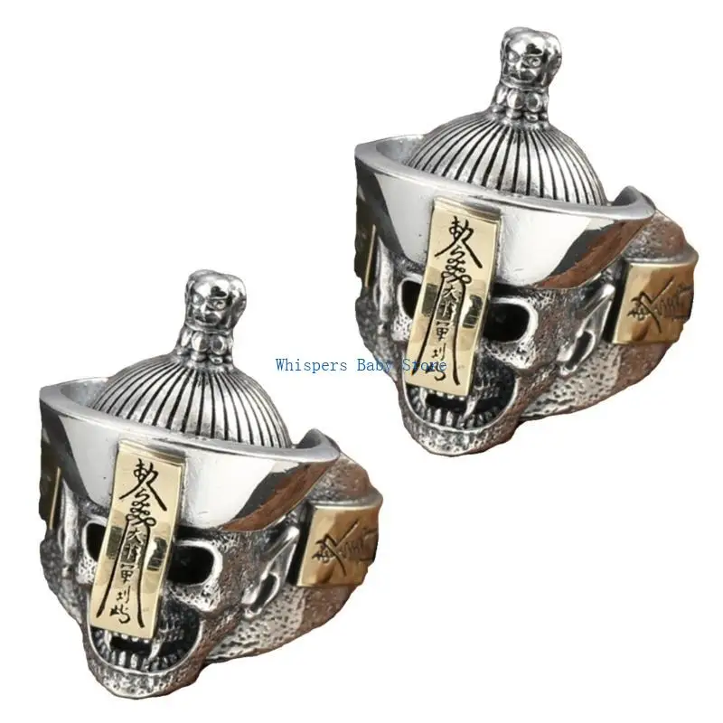 

U90E Set Of 2 Unique Skull Head Pendant Jewelry Findings Necklaces Bracelets Charm