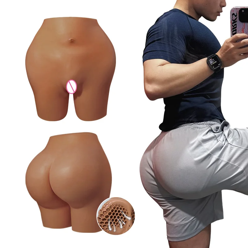 

ONEFENG Silicone Fake Butt Pants Apparel Male to Female Hips Enhancer Big Butt Lifter Pants for Crossdresser Transgender