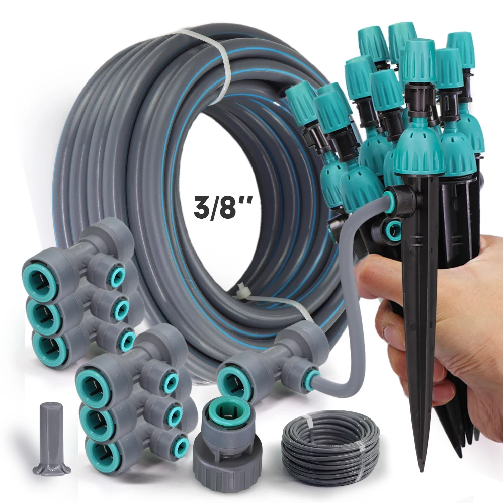 10M 20M 195mm 2-in-1 Sprinkler Spray Irrigation System Apply 1.5-3.5Bar Water Pressure Single 3/8