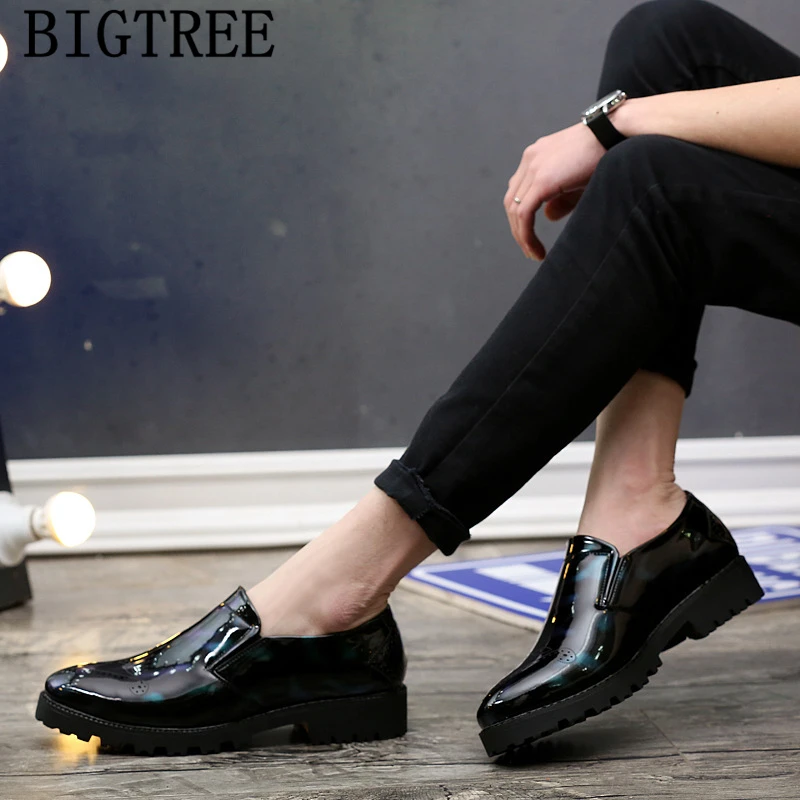 Patent Leather Shoes For Men Coiffeur Brogue Shoes Men Formal Elegant Shoes Men Dress Luxury Italian Brand Chaussure Homme Bona
