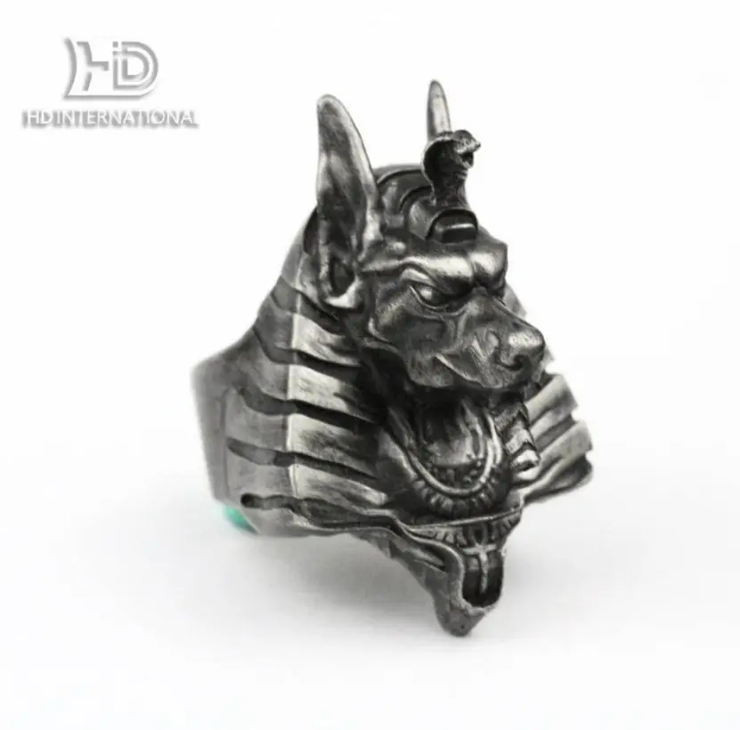 

Anubis ring Egyptian god of death ring patron saint of pharaoh soul Egyptian king Anubis brass craftsman making jewelry