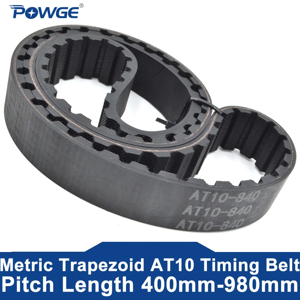 

POWGE 2PCS AT10 Timing belt Lp=400 450 460 500 530 560 580 600 660 700 730 780 800 810 840 890 920 960 980 Width 10-50mm Rubber