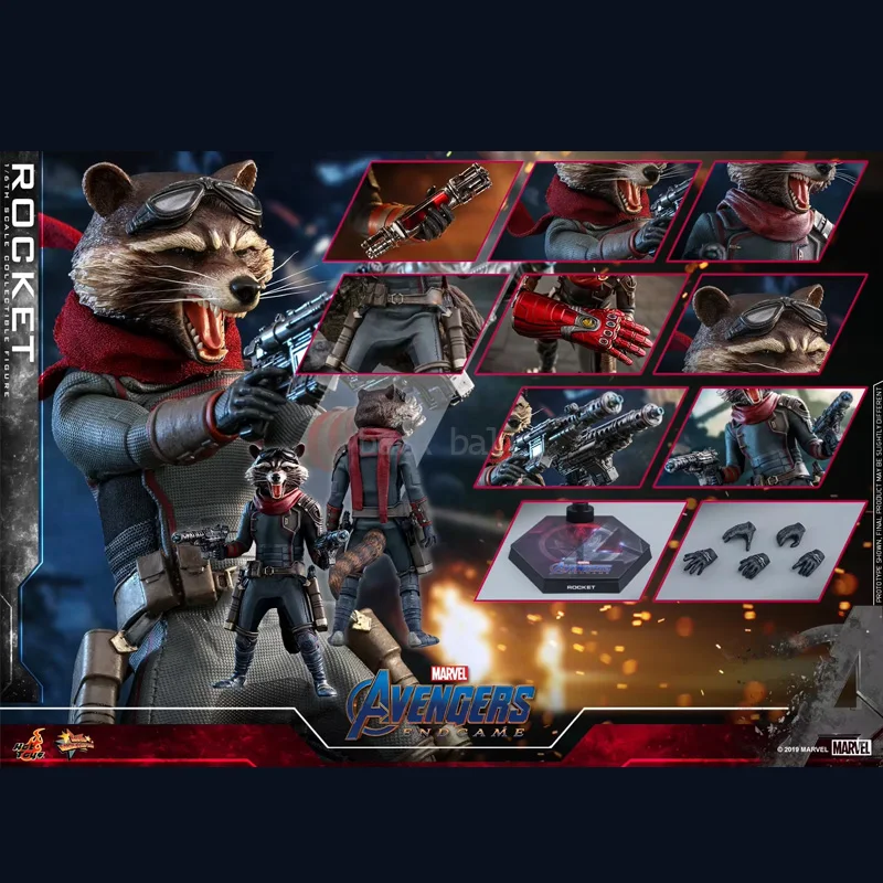 1/6 Rocket Raccoon Anime Figure Orignal Hot Toys Ml The Avengers Action Figurine MMS548 Raccoon Statue Collection Model Toy Gift