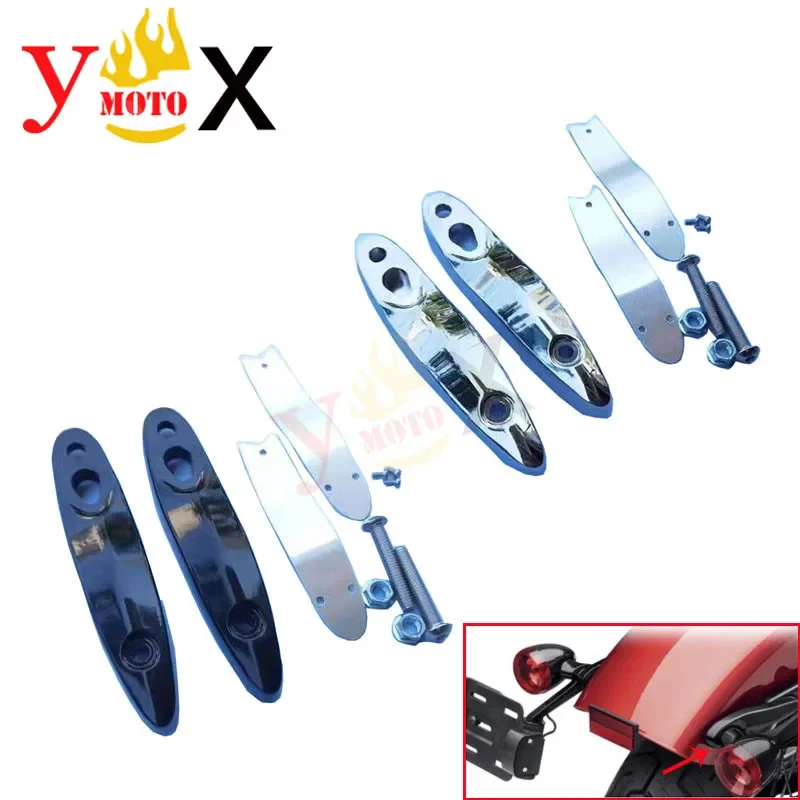 Motorcycle Rear Turn Signal Extension Bracket License Plate Relocation For Harley Softail Breakout Cross Bones Fat Boy Heritage