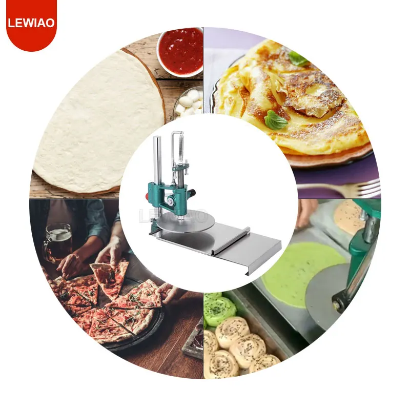 Commercial คู่มือขนาดใหญ่เส้นผ่าศูนย์กลางพิซซ่า Chapati กด Forming Machine ขนาดเล็กพิซซ่า Dough กด