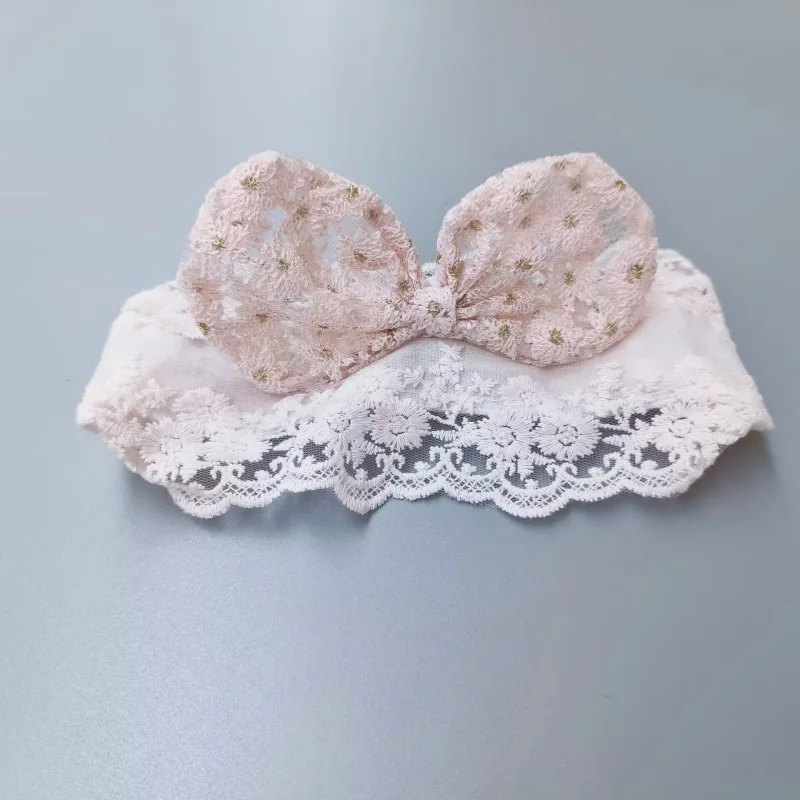 Sweet Bow Baby Headband Korean Lace Embroidered Newborn Hair Bands Summer Thin Empty Top Hairband Kids Hair Accessroies