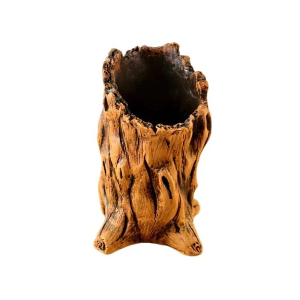 Rustic Stump Log Imitation Wooden Flower Pot Irregular Tree Stump Shape Home Decoration Imitation Wood Flowerpot Bonsai