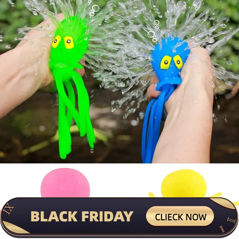 Baby Funny Bath Toys Sponge Water Absorbing Octopus Squeezing Stress Relief Toys Summer Swimming Play Water Toy for Children