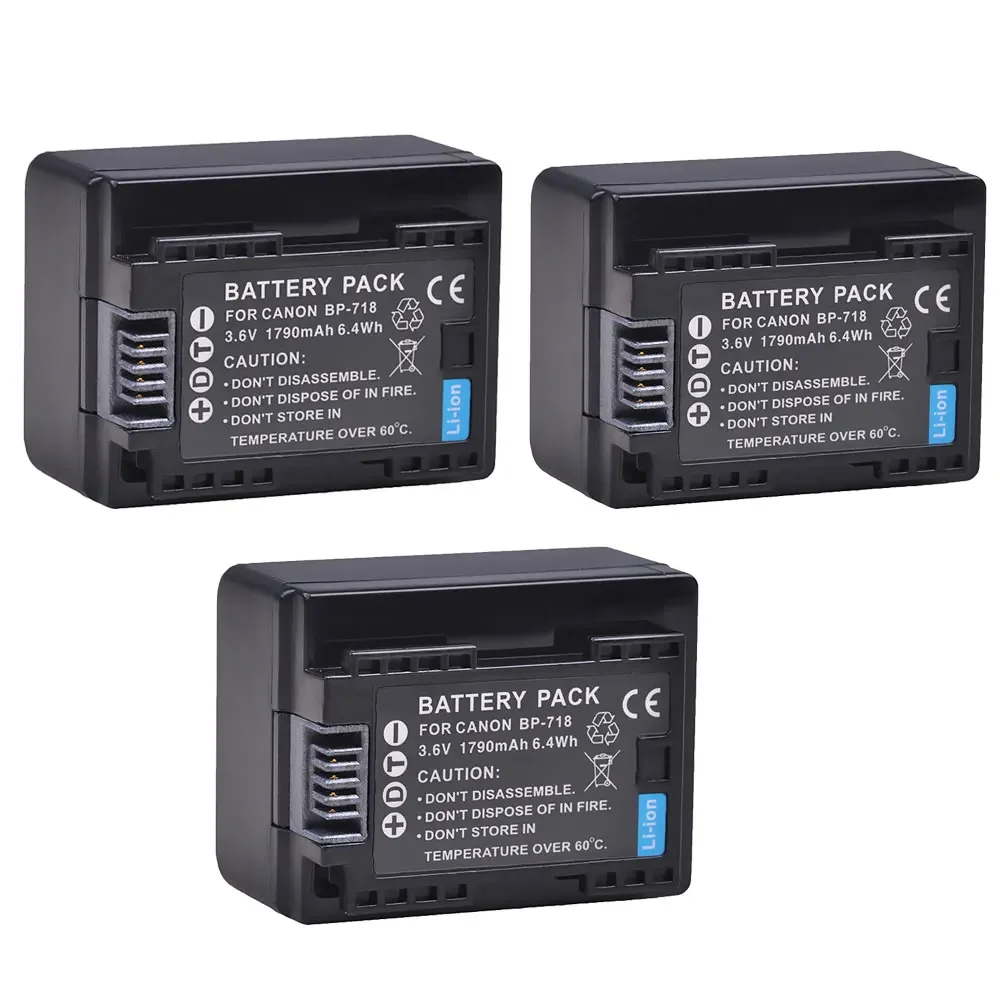 Camcorder Battery BP-718 1790mAh Replacement Battery For Canon VIXIA HF M50 M500 M52 R300 R32 R40 R42 R50 R52 R500