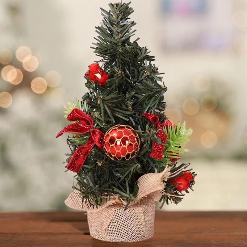 20Cm Mini Kerstboom Nieuwjaarsdecoratie Indoor Thuiskantoor Kleine Hanger Diy Nieuwjaarscadeaus Voor Vrienden Home Decor