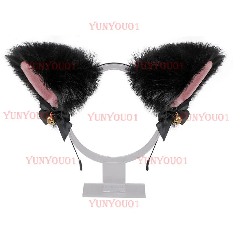 

Cat Beast Ear Headband Fox Ear Accessories Lace Bow Bell Collar