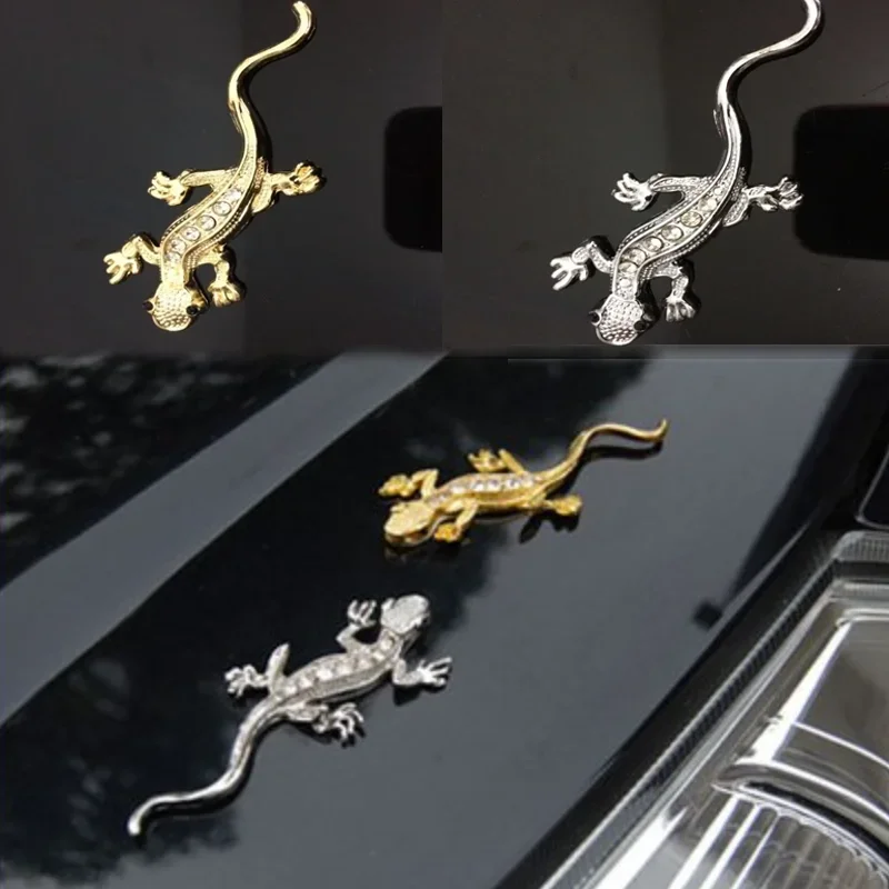 

Metal Car Stickers 3D Diamond Gecko Lizard Badge Decal Car Truck Moto Stickers Car Styling Decoration Auto Exterior Accessories