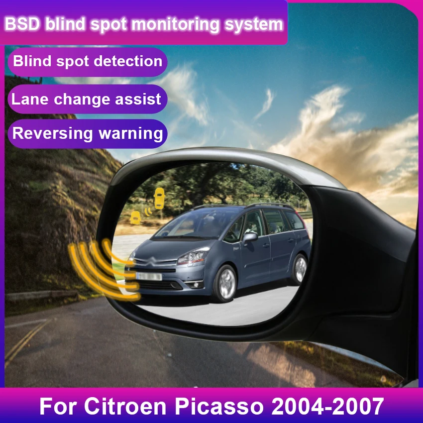 Car BSD BSM BSA Blind Area Spot Warning Drive Mirror Rear Radar Microwave Detection System For Citroen Picasso 2004-2007