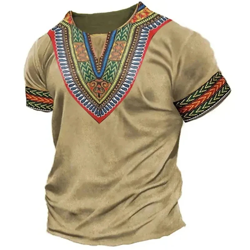 African National Pattern Tshirts Summer Fashion Streetwear Casual Round Neck Short-Sleeved T-Shirt Daily Oversized Tops Clothing