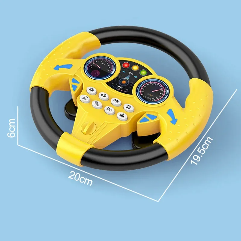 Brinquedo de volante com simulação leve para crianças, condução, som, música, engraçado, educacional, bebê, eletrônico, viagem, crianças, fofo