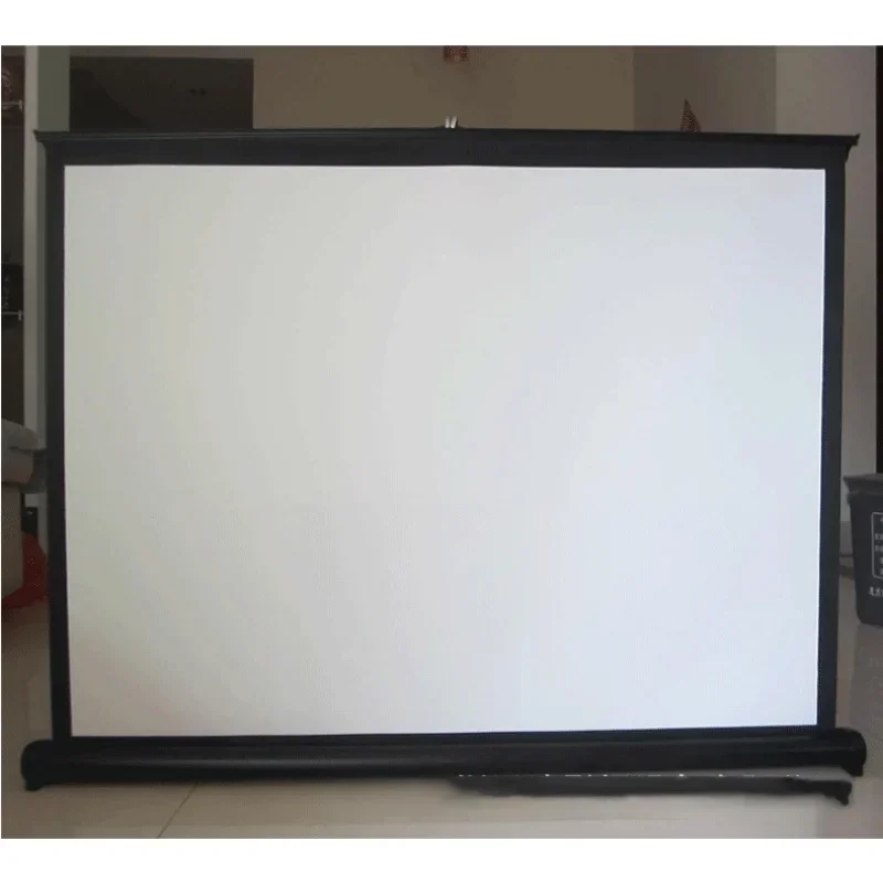 50'' Portable Projector Screen Tabletop Screen HD 16:9 Projection Pull Up Foldable Stand for Camping Business