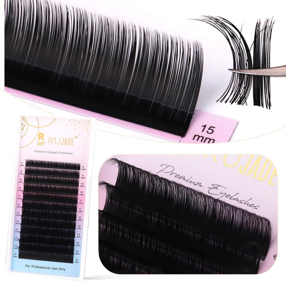 

Rujade Russian Volume Lashes All Sizes 6-20mm Faux Mink Individual Eyelashes Extensions Long/Short/Lower Lash Cashmere Eyelashes
