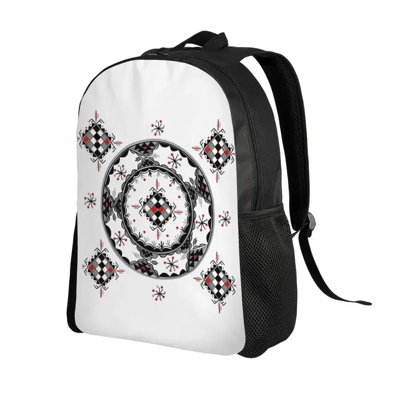 Kabyle Pottery Pattern Backpacks for Boys Girls Geometric Amazigh College School Travel Bags Men Women Bookbag 15 Inch Laptop