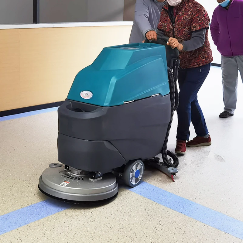 Hand push floor scrubber industrial workshop fully automatic floor scrubber cleaning commercial electric floor scrubber