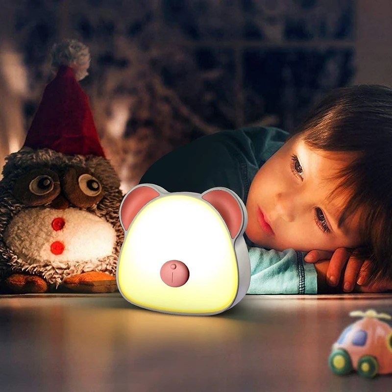 Luz Nocturna Led portátil para niños, Control de prensa recargable, modo de cambio de Color y atenuación continua