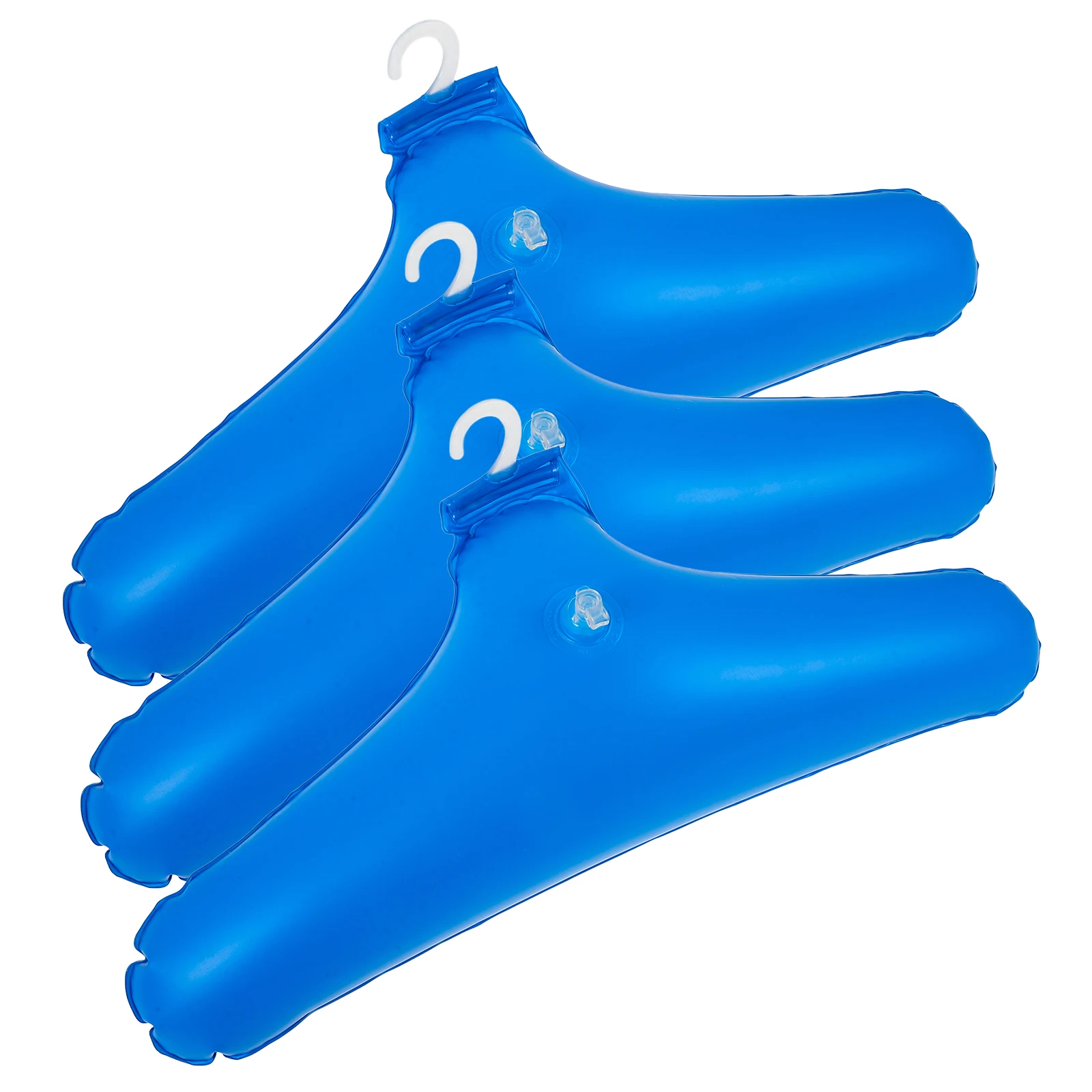 

3pcs Blue PVC Inflatable Hangers Travel Folding Space Saving Portable Drying Rack Laundry Shirt Jeans Jacket Storage Solution