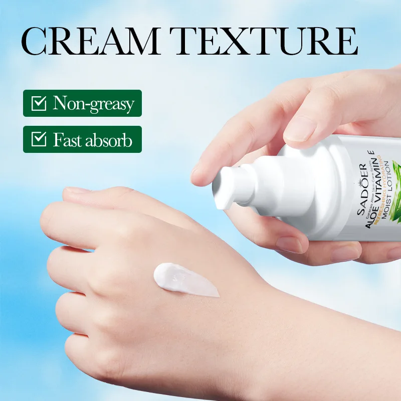 Moisturizing and Skin-Rejuvenating Aloe Vera Vitamin E Lotion, Deeply Moisturizes and Cares for the Skin, Activates the Skin and Resists Aging, Improves Dry and Rough Skin, Makes Skin Soft and Smooth, and Imparts a Beautiful Glow.