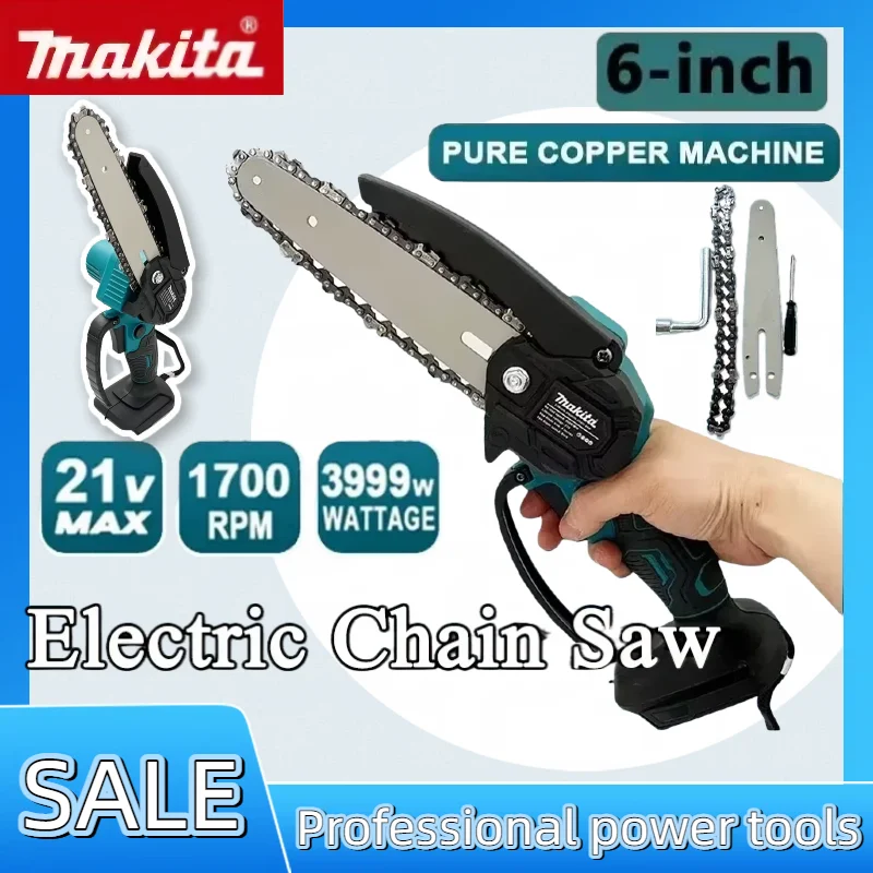 

Makita 6-inch chainsaw timber logging electric saw handheld portable garden pruning wood power tool for Makita 18V battery