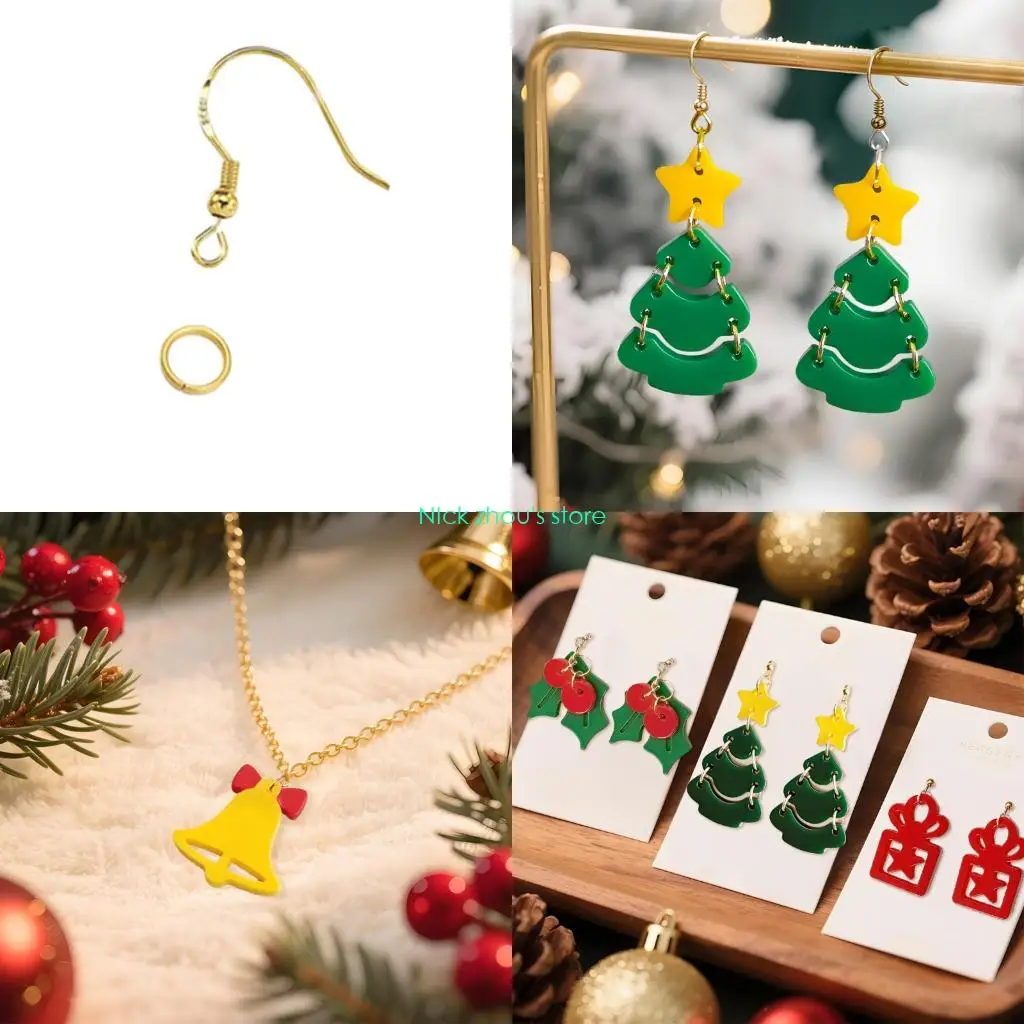 

E15E Holiday Silicone Mold For Handmade Earrings Pendants Keychains Christmas Decoration