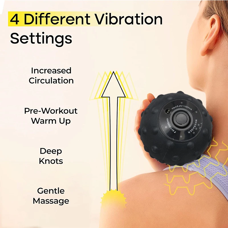 Electric Vibration Yoga Ball Fascia Ball Free Control Four-Speed Adjustment Muscle Relaxation Fitness Massage Ball