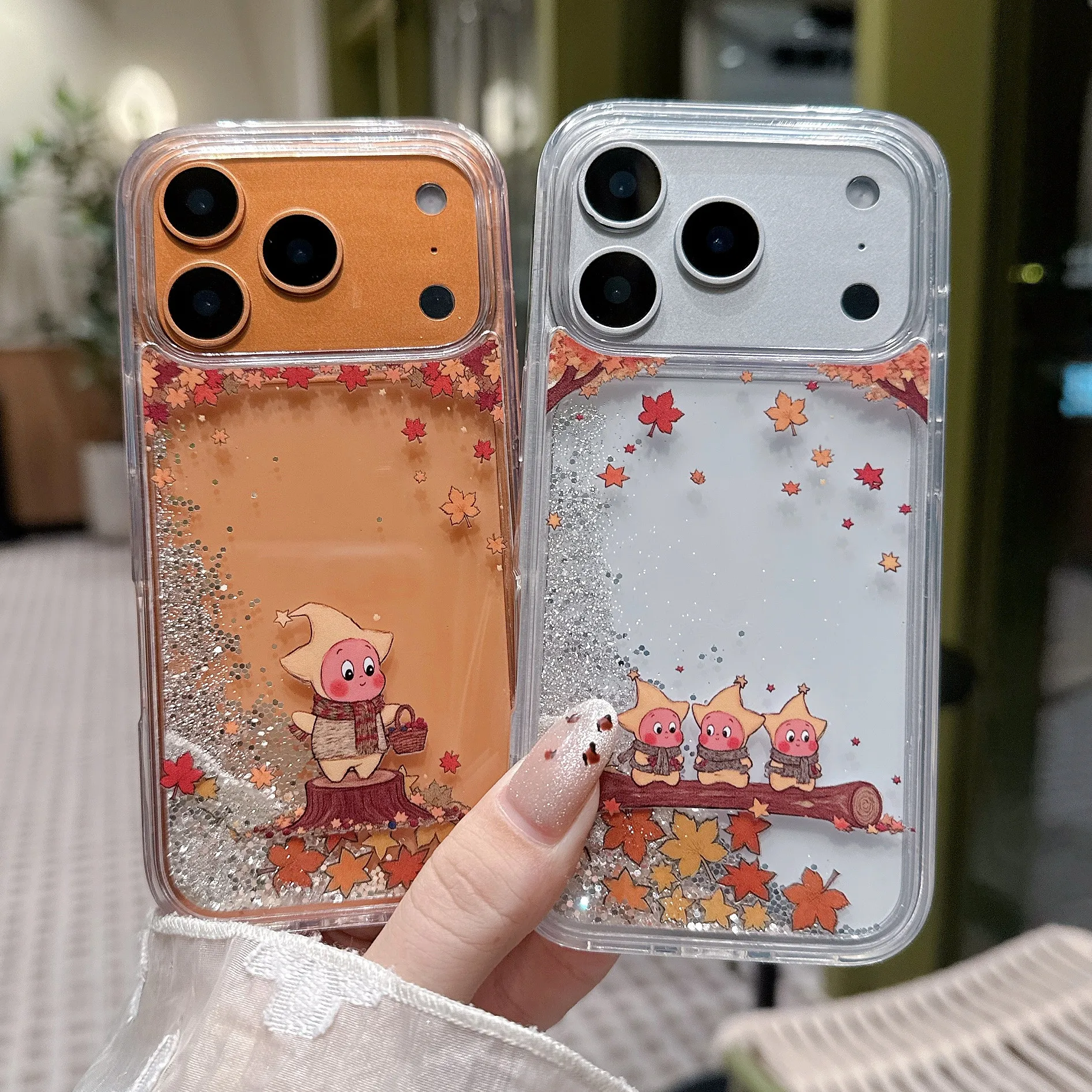 حافظة لهاتف آيفون 17 16 15 14 13 12 Pro Max مابل ليف غطاء شل صلب واضح #1