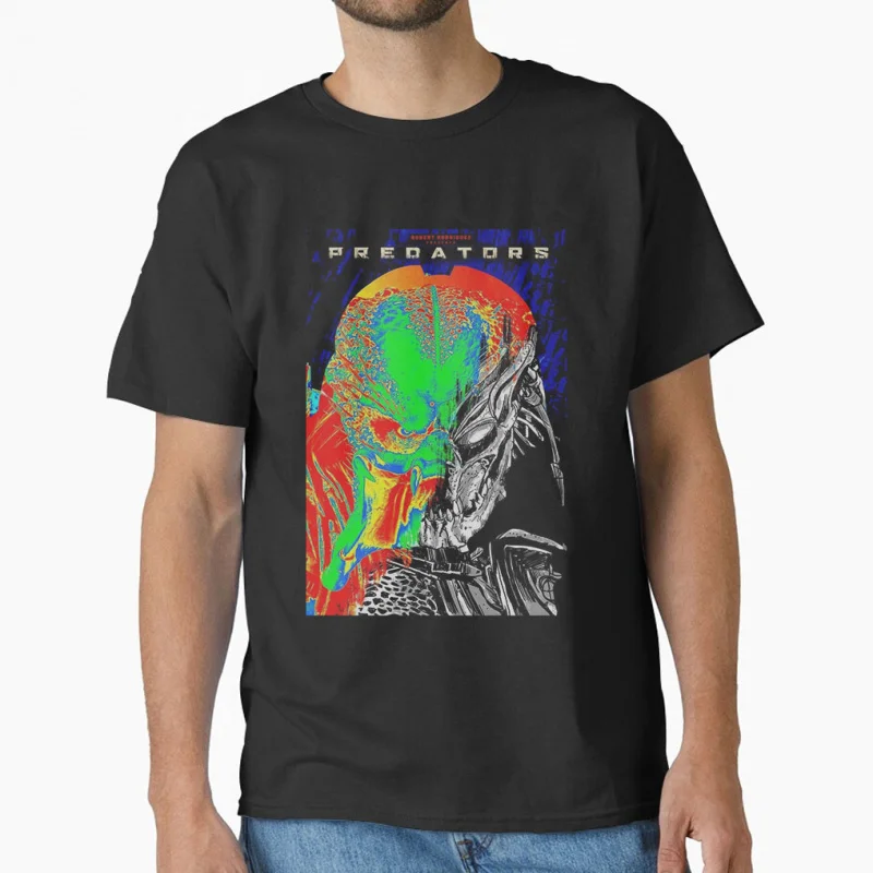 

Retro Horror Sci-Fi Predator Gift T shirt Jungle Hunter Alien Warrior tee 0731 Short Sleeve Graphic Clothes All size Tops S-6XL