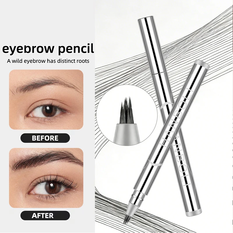 2 Colors Multi-pronged Fuzzy Eyebrow Pen, Waterproof Long-Lasting Eyebrow Tint, Easy To Draw Eyebrow Pencil For Women Makeup
