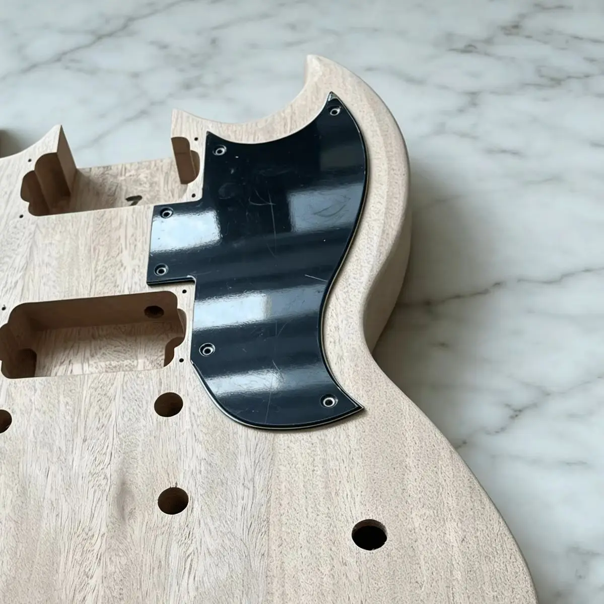 DIY Guitar Kit Unfinished Mahogany Body Rosewood Fretboard Complete Parts for Custom WorldwideBuilding Free Shipping view 5