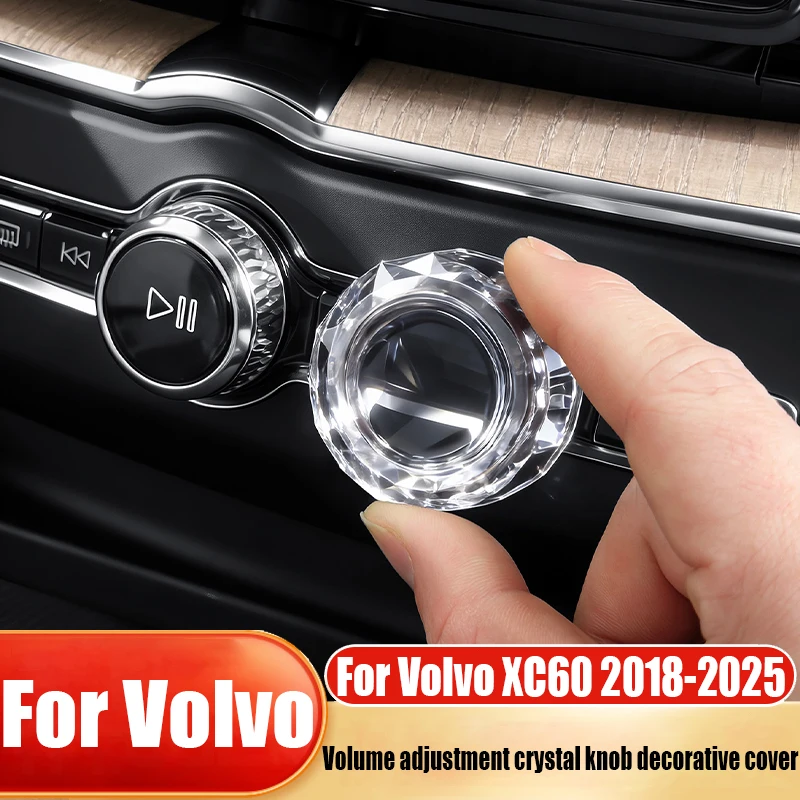 

For Volvo XC60 2018-2025 volume adjustment crystal knob decorative cover car interior decoration accessories modification parts