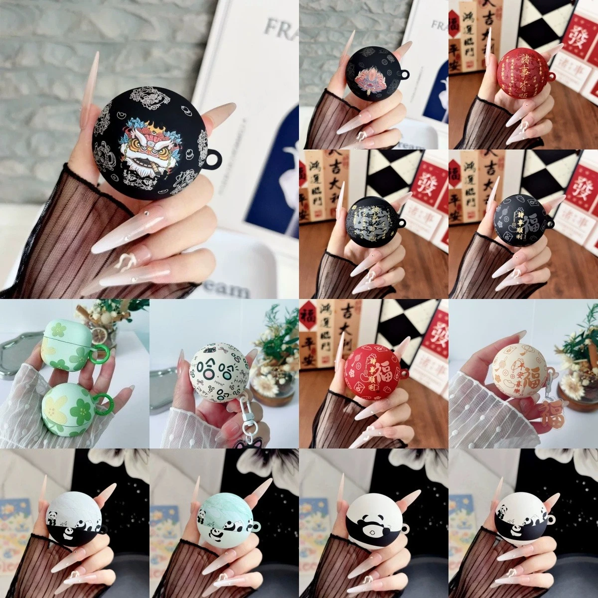 Chinese Style Print Silicone Earphone Case For Huawei FreeClip 2S FreeClip2S Traditional Dance Panda Protective Earbuds Cover